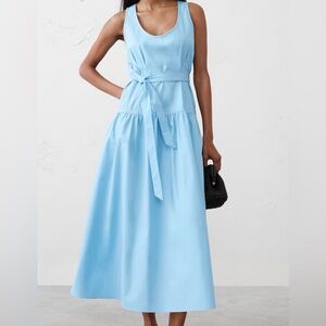 BANANA REPUBLIC Poplin Corset Waist Midi Dress
